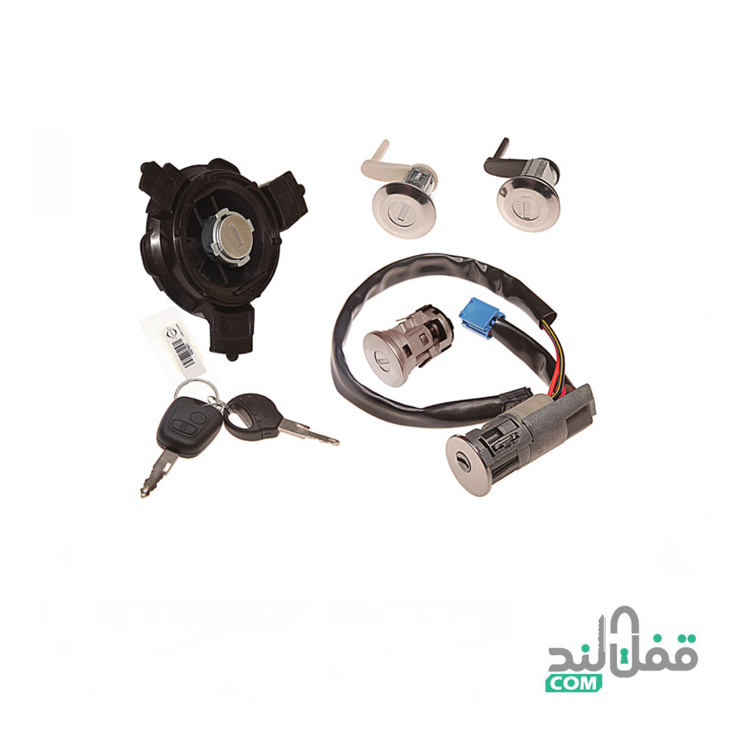 ست قفل و سوئیچ 206 بدون ریموت صندوق دار کد PU2015
